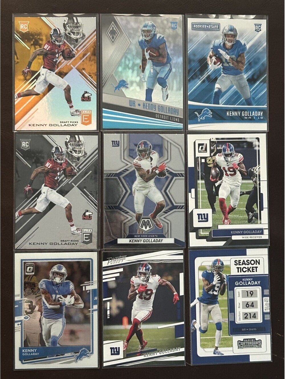 2017 NFL WR KENNY GOLLADAY ROOKIE PANINI COLLECTION + SPECIAL INSERT 9 CARD LOT